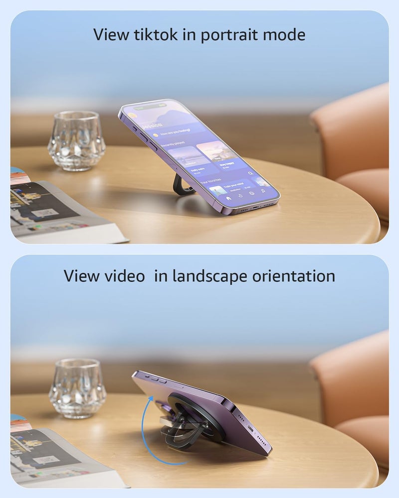 SUPERONE for MagSafe Phone Grip, Adjustable Magnetic Phone Ring Holder Removable Finger Phone Ring Kickstand Compatible with MagSafe Accessories Only for iPhone 17 & 16 & 15 & 14 & 13 & 12 Series - Image 5